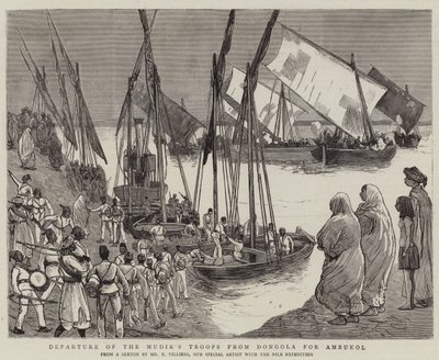 Départ des troupes du Mudir de Dongola pour Ambukol - Frederic Villiers